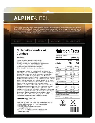 AlpineAire Chilaquiles Verdes With Carnitas 5 AlpineAire Chilaquiles Verdes With Carnitas - Image 3