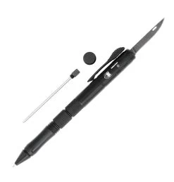 CobraTec Knives BLKCNCOTFPSWDNS Tactical Pen California Compliant 1.75" OTF Plain Stainless Steel Blade Black