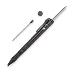 CobraTec Knives BOTFP Tactical Pen 1.75" OTF Plain Stainless Steel Blade/Black Aluminum Body