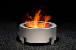 Breeo Luxeve 24" Smokeless Fire Pit With Lid & Glass -Camping Equipment Shop Luxeve SilverVein 1