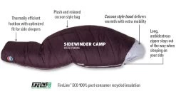 Big Agnes Sidewinder Camp 20 FireLine Sleeping Bag - Women's 12 Big Agnes Sidewinder Camp 20 FireLine Sleeping Bag - Women's -Camping Equipment Shop opplanet big agnes sidewinder camp 35 fireline sleeping bag womens plum lavender regular bwswc35r21 av 4