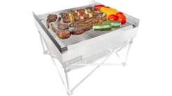 Fireside Outdoor Quad-Fold Grilling Grates -Camping Equipment Shop opplanet fireside outdoor quad fold grilling grates for pop up fire pit 24 in cdgg24 quad usage 1