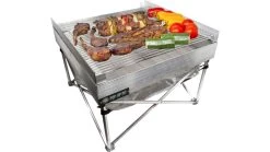 Fireside Outdoor Quad-Fold Grilling Grates -Camping Equipment Shop opplanet fireside outdoor quad fold grilling grates for pop up fire pit 24 in cdgg24 quad usage 2