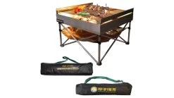 Fireside Outdoor Quad-Fold Grilling Grates -Camping Equipment Shop opplanet fireside outdoor quad fold grilling grates for pop up fire pit 24 in cdgg24 quad usage 3