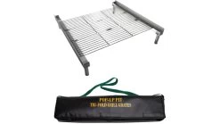 Fireside Outdoor Tri-Fold Grilling Grates -Camping Equipment Shop opplanet fireside outdoor tri fold grilling grates for pop up fire pit 16 5 in cdgg24 tri av 2