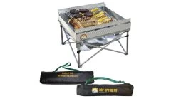 Fireside Outdoor Tri-Fold Grilling Grates -Camping Equipment Shop opplanet fireside outdoor tri fold grilling grates for pop up fire pit 16 5 in cdgg24 tri usage 3