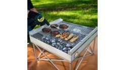 Fireside Outdoor Tri-Fold Grilling Grates -Camping Equipment Shop opplanet fireside outdoor tri fold grilling grates for pop up fire pit 16 5 in cdgg24 tri usage 5