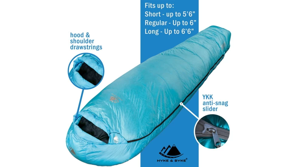 Hyke & Byke Shavano Ultralight Down Sleeping Bag, 650FB, 32F Degrees 6 Hyke & Byke Shavano Ultralight Down Sleeping Bag, 650FB, 32F Degrees - Image 4