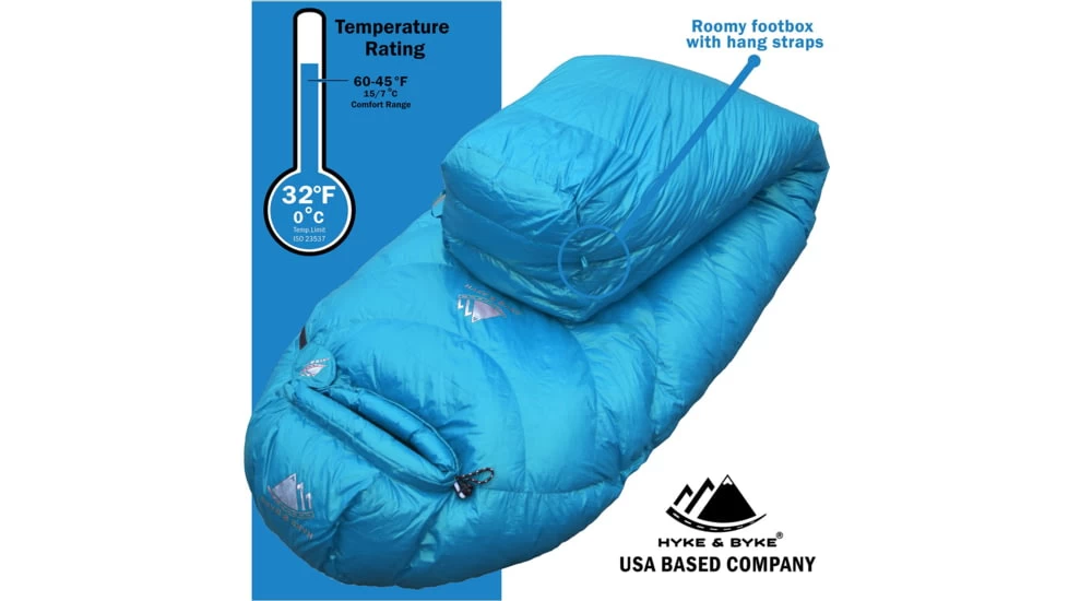 Hyke & Byke Shavano Ultralight Down Sleeping Bag, 650FB, 32F Degrees 9 Hyke & Byke Shavano Ultralight Down Sleeping Bag, 650FB, 32F Degrees - Image 7